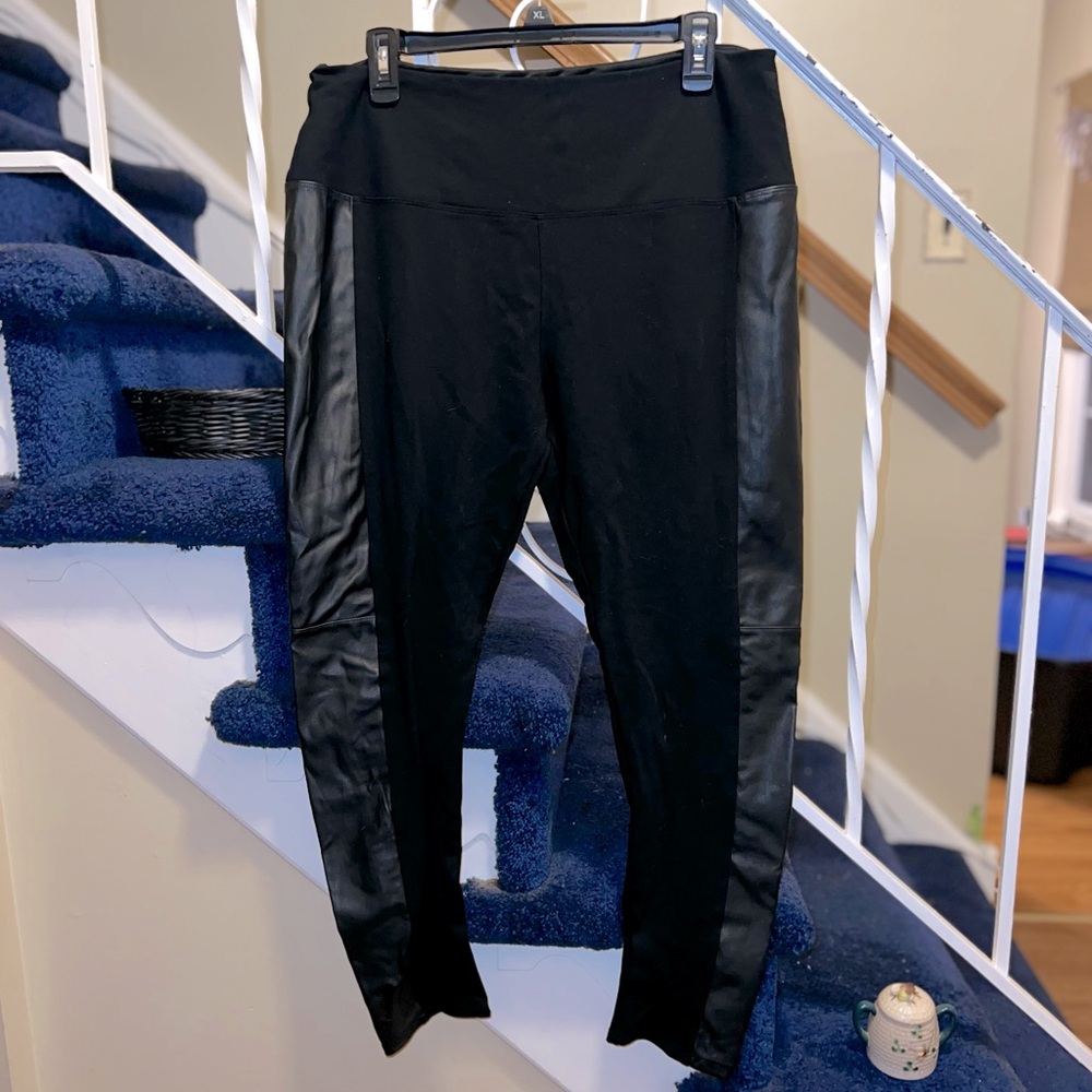 XL Lysse High Rise Full Length Black Leggings With Side Panel